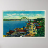 Yaquina Bay Bridge and waterfront Newport, OR
