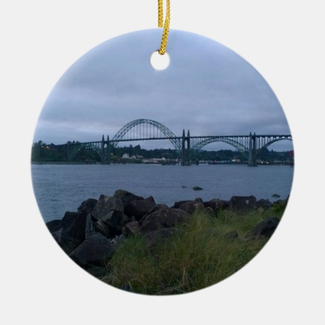Yaquina Bay Bridge, Newport, Oregon Ceramic Ornament (Front)