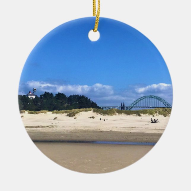 Yaquina Bay Lighthouse, Newport, Oregon Ceramic Ornament (Front)