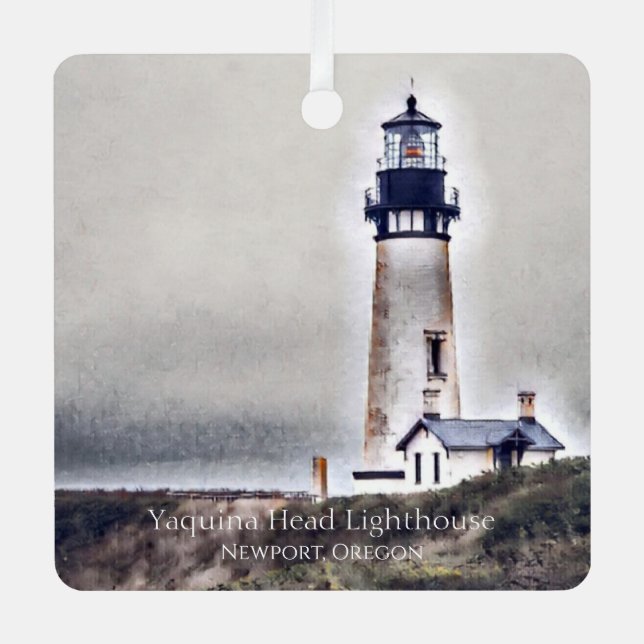 Yaquina Head Lighthouse Newport Oregon Metal Ornament (Front)