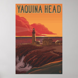 Yaquina Head Lighthouse, Oregon - Travel Poster