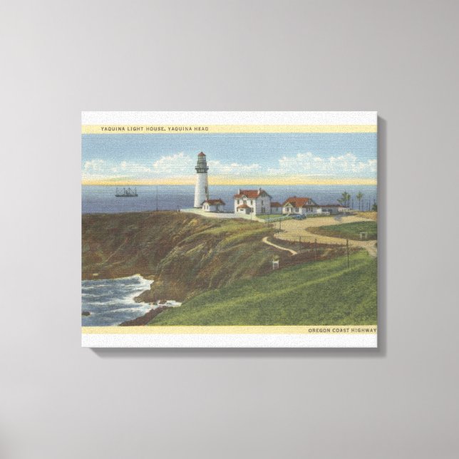 Yaquina Light House on Yaquina Head Canvas Print (Front)