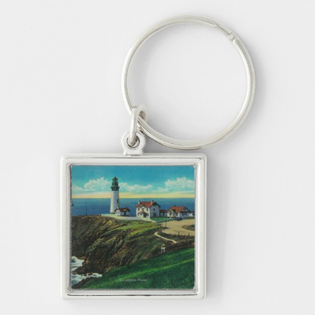 Yaquina Lighthouse and Yaquina HeadYaquina, OR Keychain (Front)