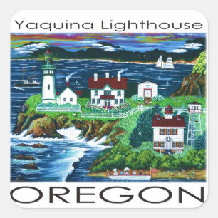 Yaquina Lighthouse ~ Oregon Square Sticker