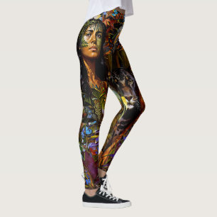 “Yaraquim” Jaguar Blossom - Women In Amazonia Leggings