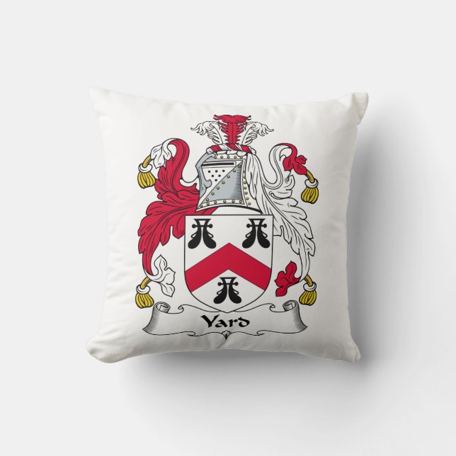 Yard Family Crest Throw Pillow (Front)