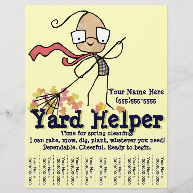 Yard Lawn Cleaning Work Promotional flyer (Front)