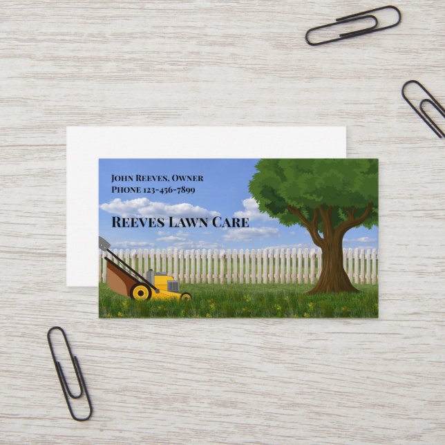 Yard Lawncare Landscaping Service Business Card (Front/Back In Situ)