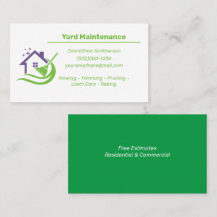 Yard maintenance business card