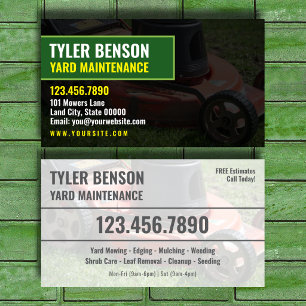 Yard Maintenance Professional Contact Card