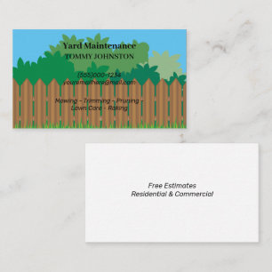 Yard Maintenance Service Business Card