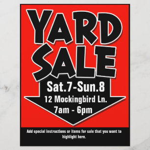 YARD SALE customizable flyer/poster Flyer