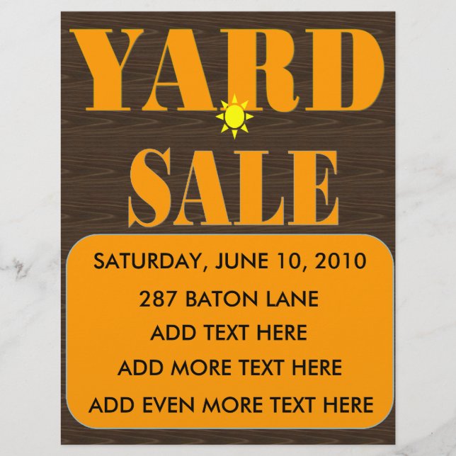YARD SALE FLYER/SIGN FLYER (Front)