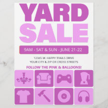 Yard Sale Flyer Template (PINK)
