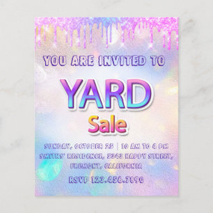Yard Sale Garage Sale Holograph Drips Spark Flyer