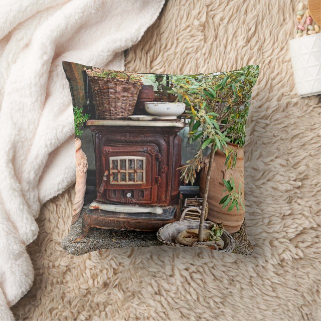 Yard Scene  Throw Pillow (Blanket)