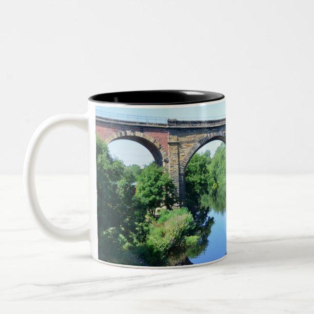 Yarm On Tees Viaduct Two-Tone Coffee Mug (Left)