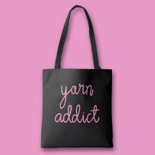 Yarn Addict Typography Tote Bag