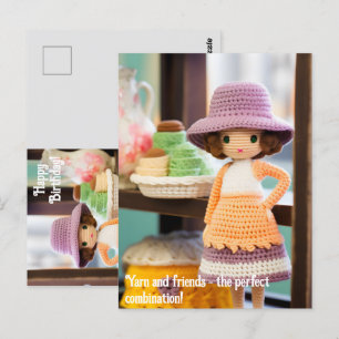 Yarn and friends - the perfect combination! postcard