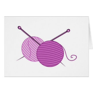 Yarn and Knitting Needles Card