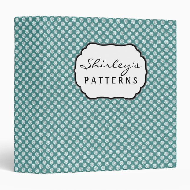 Yarn Ball Crafts Knit & Crochet Pattern Organizing Binder (Front/Spine)