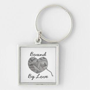 Yarn Ball Heart Illustration Keychain