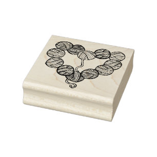 Yarn Ball Heart                                    Rubber Stamp