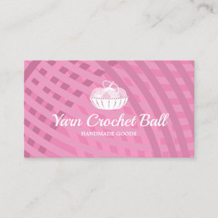 Yarn Ball Knitting Crochet Pink Business Card
