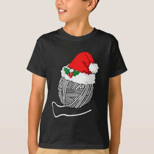 Yarn Ball Santa Knitting T Shirt Christmas Women's