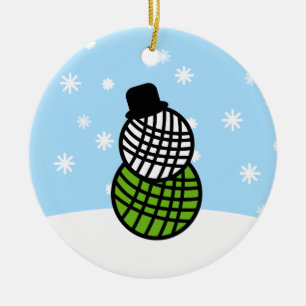 Yarn Ball Snowman Christmas Knit Crochet Ornament