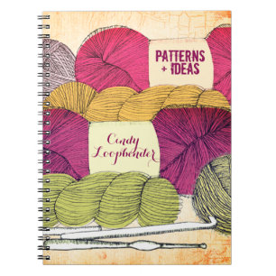 Yarn balls hanks crochet hooks pattern notebook