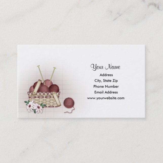 Yarn Basket - Knitting Business Cards (Front)