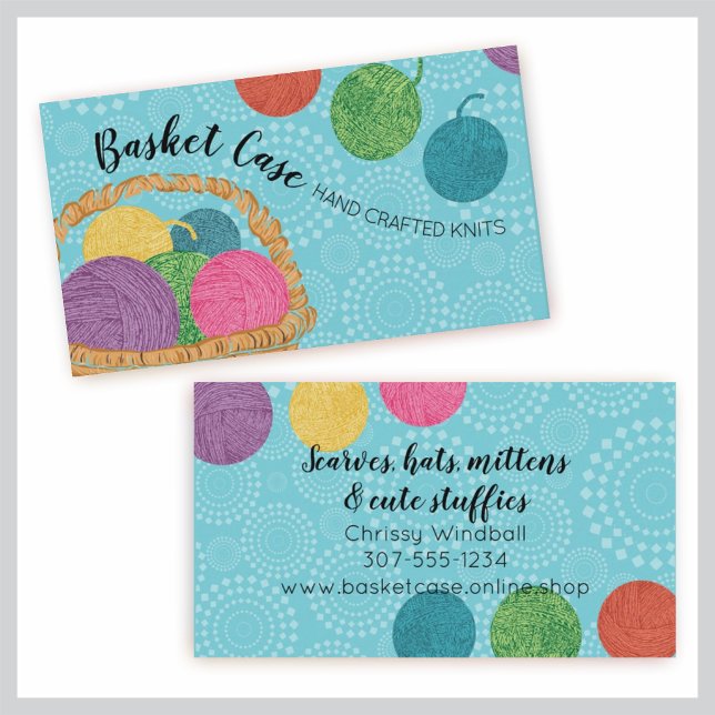 Yarn basket knitting crochet business card (Creator Uploaded)