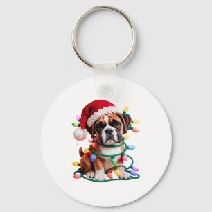 Yarn Boxer Dog Sewing Knitting Crocheting Christma Keychain