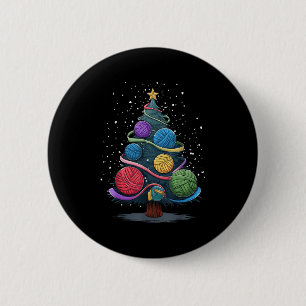 Yarn Christmas Tree  2 Inch Round Button
