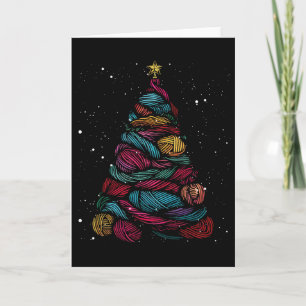 Yarn Christmas Tree Crochet Knitting Xmas Card