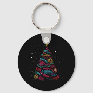 Yarn Christmas Tree Crochet Knitting Xmas Keychain