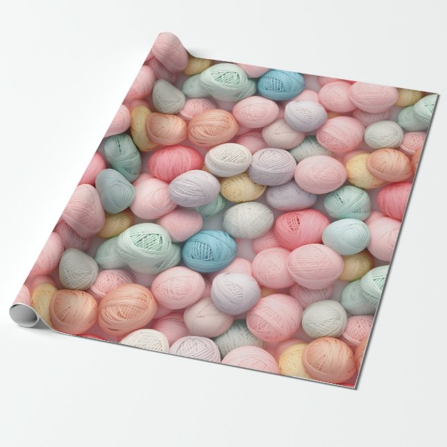 Yarn Crochet Gift Wrap Knitting Wrapping Paper (Unrolled)