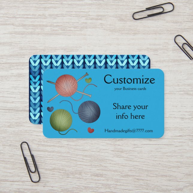 Yarn/Crochet/Knitting Business Cards (Front/Back In Situ)
