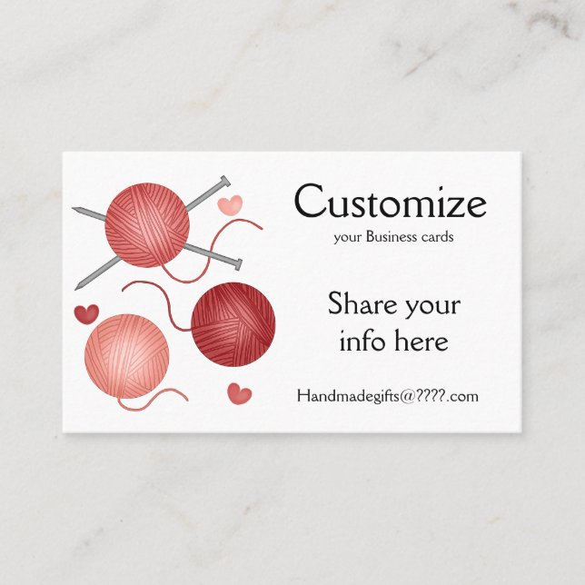 Yarn/Crochet/Knitting Business Cards (Front)