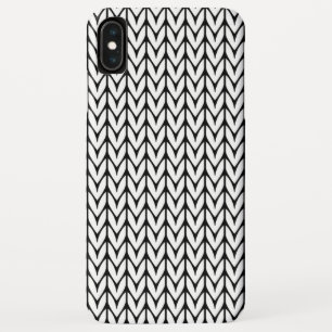 Yarn Design Chevrons Knit Style on Black iPhone XS Max Case