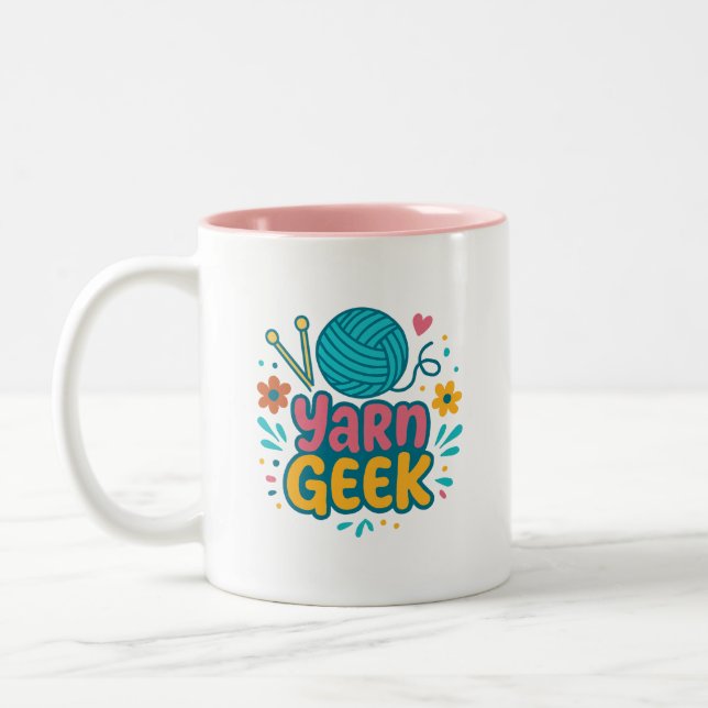 Yarn Geek Knitting Two-Tone Mug (Gauche)