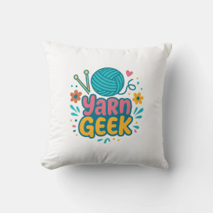 yarn geek throw pillow