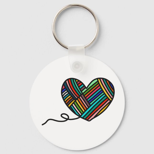Yarn Heart Keychain (Front)
