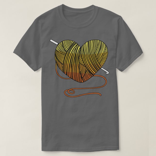 Yarn Knitting Crocheting T-Shirt (Design Front)