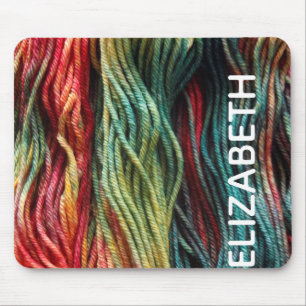 Yarn Knitting Name Monogram Wool Mouse Pad