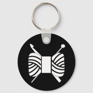 Yarn Logo Knit Crochet {Dark} Keychain
