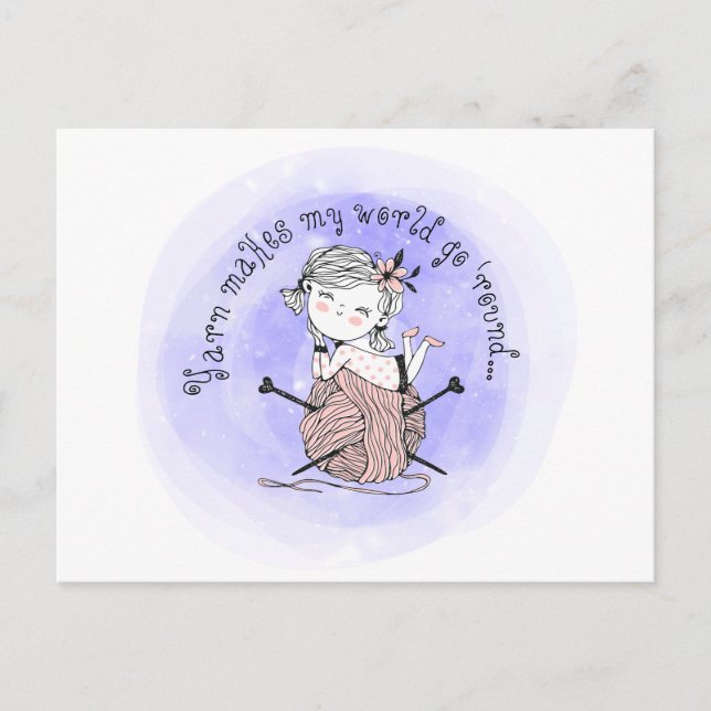 Yarn Makes My World Postcard (Front)