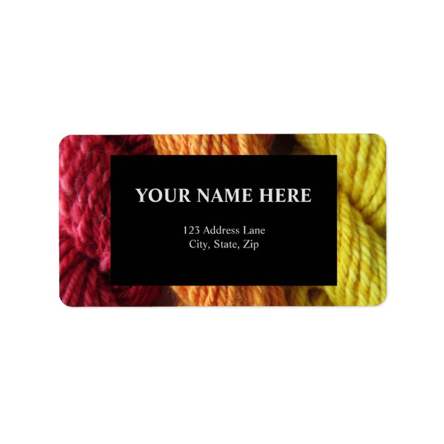 Yarn Red Orange Yellow Knitting Handspun Label (Front)