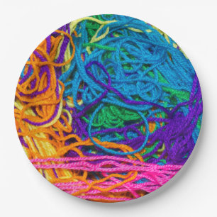 Yarn Tangles Paper Plate